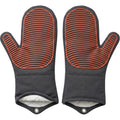Yapko Ridged Silicone-Surface Oven Mitt Pair Charcoal Terracotta 14 Inch - Product view